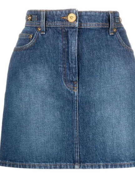 miniskirt Dua Lipa denim Versace Women Medusa '95 x 0708